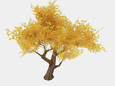 3d现代植物灌木秋季树木模型
