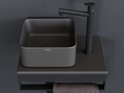 3d现代黑奢洗手台洗手盆模型