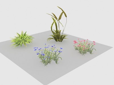 3d现代植物路边野花模型