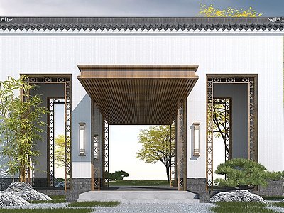 中式门厅模型3d模型