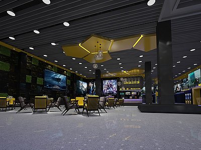 3d电影院大厅休息区模型