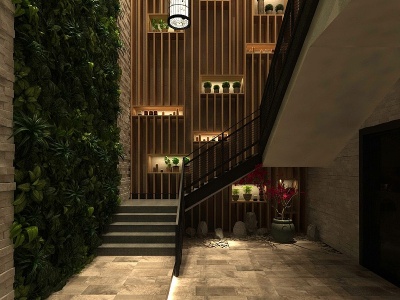 3d餐厅楼梯间模型