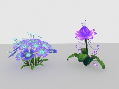3d现代植物花草野花野草模型