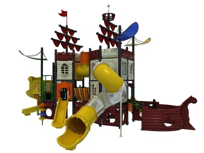 海盗船滑梯儿童滑梯3d模型