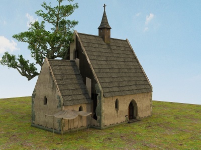 3d小教堂民间建筑模型
