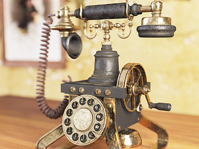 工业复古电话机模型