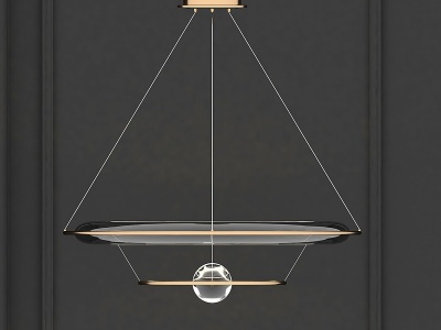现代轻奢环形吊灯模型3d模型