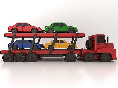 3d汽车运输车模型