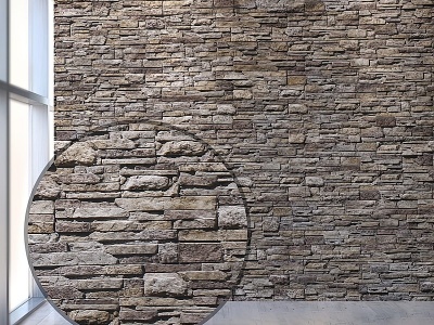 3d现代文化石背景墙模型