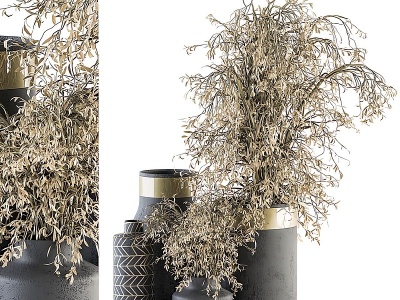 现代干枝花瓶模型3d模型