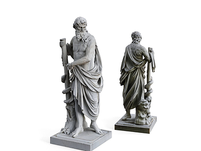 3d古典古希腊雕塑雕像模型