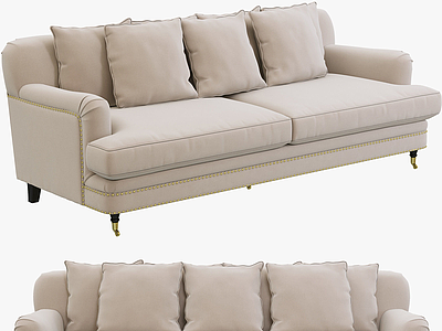 美式简约双人沙发模型3d模型