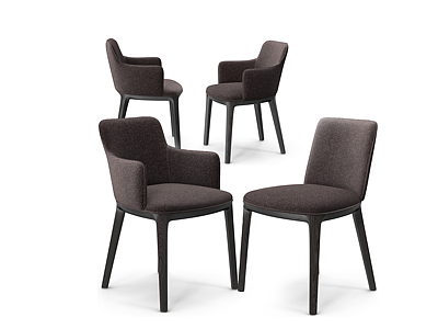 3dPotocco现代餐椅休闲椅模型