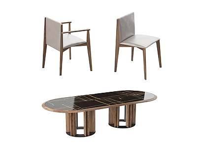 现代单椅桌几组合模型3d模型