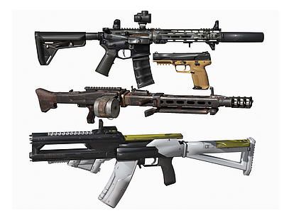 3d现代枪械<font class='myIsRed'>冲锋枪</font>模型