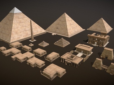 3d现代金字塔模型