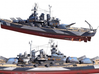 现代美国卡罗莱纳号战列舰模型3d模型