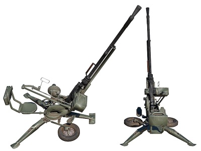 3d现代高射炮高射机枪模型