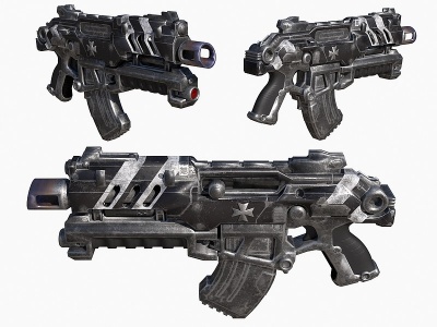 3d后现代科幻步枪冲锋枪模型