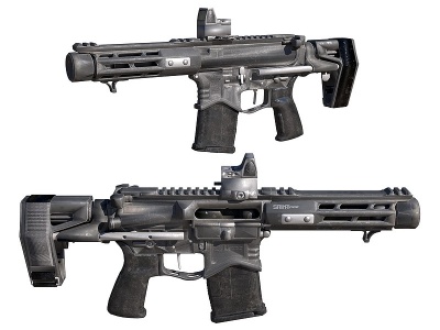 3d现代AR-15步枪冲锋枪模型