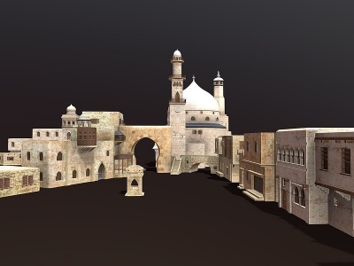 3d现代阿拉伯建筑教堂模型