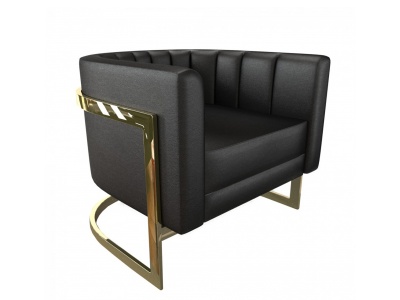 现代皮革单人休闲椅模型3d模型