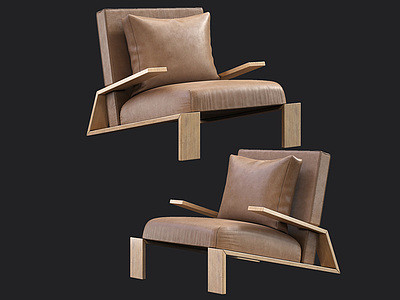 3d现代皮革懒人沙发模型
