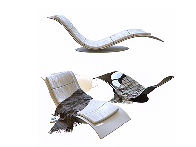 现代沙滩椅懒人椅模型3d模型