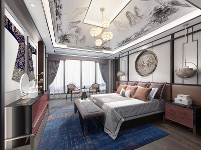 中式经典卧室模型3d模型
