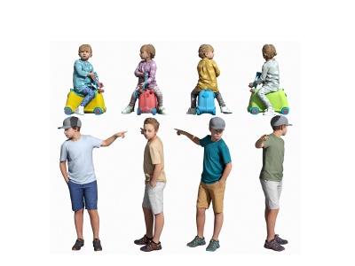 现代儿童模型3d模型