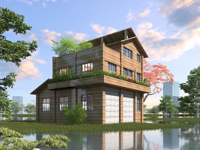 3d现代别墅模型