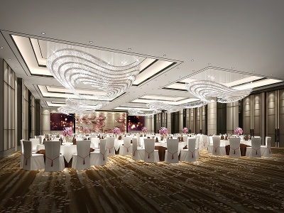 3d宴会厅模型