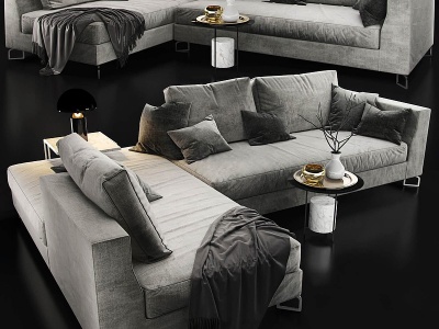 现代多人沙发模型3d模型