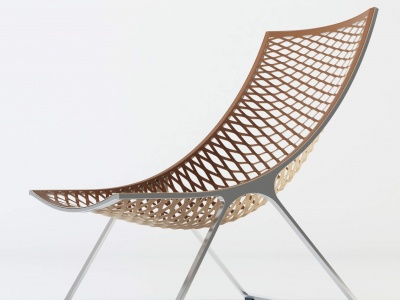3d现代网格藤编躺椅模型