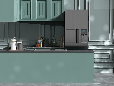 厨房欧式柜子模型
