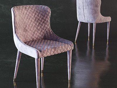3d现代皮革单椅餐椅模型