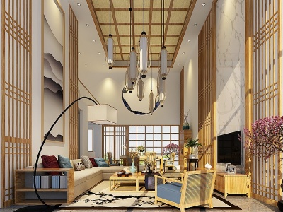 3d中式客厅模型