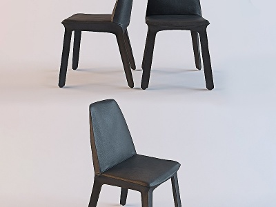 北欧皮革单椅餐椅模型3d模型