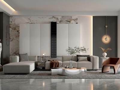 现代风格的客厅模型3d模型