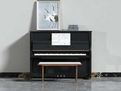 现代黑色钢琴模型3d模型