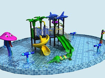 3d儿童水上乐园模型