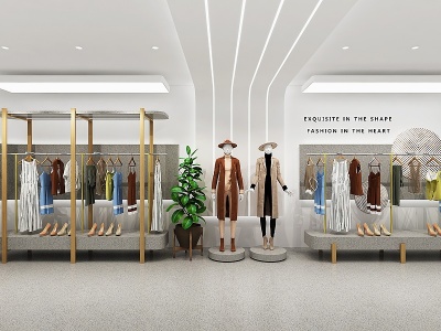 3d现代简约服装店模型