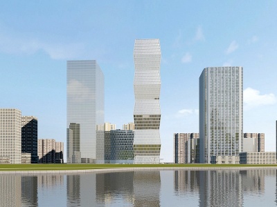 現代高層辦公樓建筑外觀模型3d模型