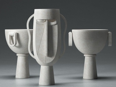 3d现代陶瓷器皿陶罐模型