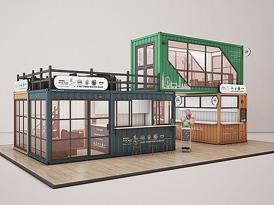 3d咖啡店模型