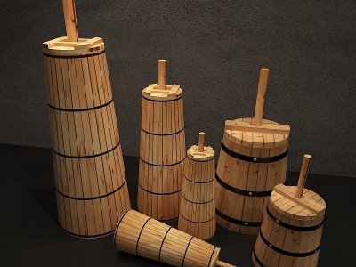 木质奶桶模型