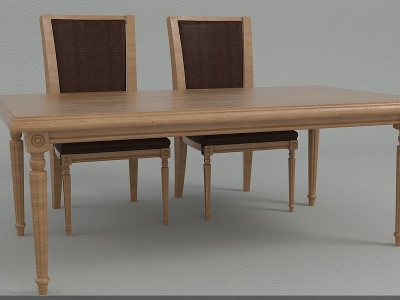 3d桌椅组合高模模型