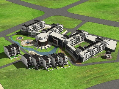 3d新中式建筑模型