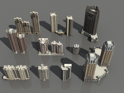3d高层住宅模型
