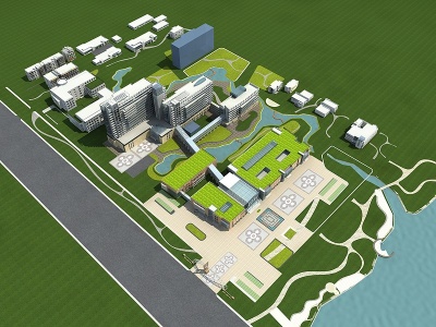 宁夏自治区医院模型3d模型